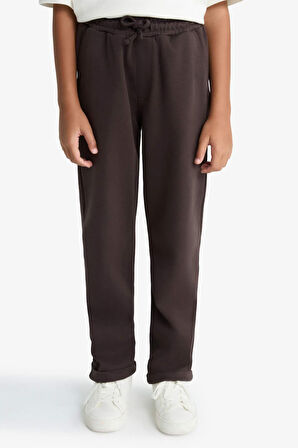 Erkek Çocuk Beli Lastikli Düz Paça Pike Eşofman Altı