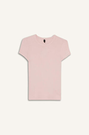 Slim Fit Dar Kesim Bisiklet Yaka Kısa Kollu Tişört