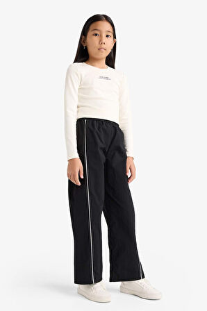 Kız Çocuk Wide Leg Esnek Bantlı Paça Paraşüt Pantolon