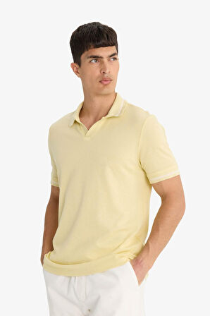 Regular Fit Polo Yaka Bubble Kısa Kollu Polo Tişört
