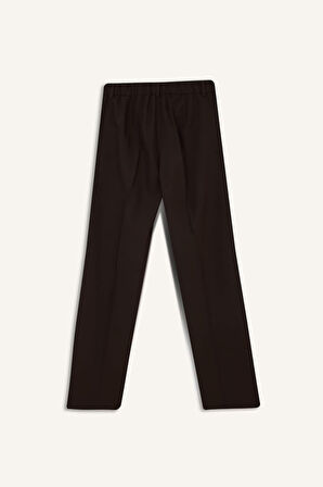 Wide Leg Fermuarlı Yüksek Bel Standart Boy Pantolon