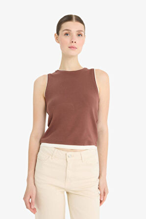 DeFacto Slim Fit Dar Kesim Bisiklet Yaka Basic Düz Ribana Atlet F5581AX25SMBN329