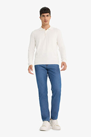 Tapered Fit Geniş Paça Jean Pantolon