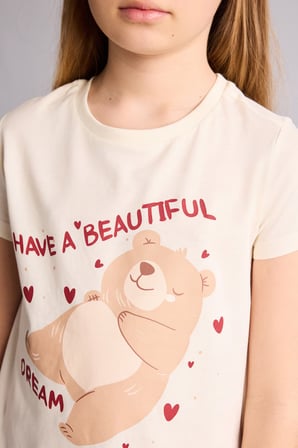 DeFacto %100 Pamuk Çiçekli 2'li Dokuma Somon Pijama Kız Bebek H0151A826SPER103