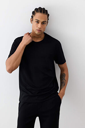 DeFactoFit Standart Fit Bisiklet Yaka Baskılı Sporcu Kısa Kollu Tişört