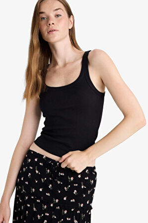 Fitted U Yaka Fitilli Kaşkorse Atlet