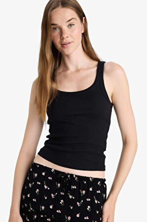 Fitted U Yaka Fitilli Kaşkorse Atlet