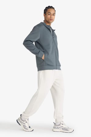 DeFacto Standart Fıt Kapüşonlu Fermuarlı Sweatshirt F9377AX26SPGR484