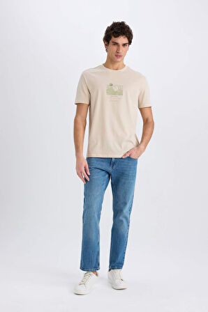 DeFacto %100 Pamuk Regular Fit Bisiklet Yaka Baskılı Kısa Kollu Tişört E0579AX25SMBG106