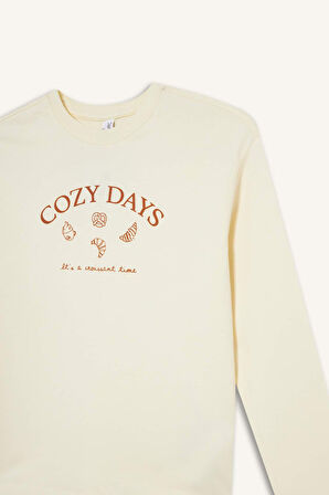 Kız Çocuk Pijama Takımı Baskılı Uzun Kollu Üst Desenli Uzun Alt