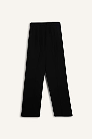 Wide Leg Fermuarlı Yüksek Bel Standart Boy Pantolon