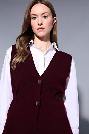 Regular Fit V Yaka Triko Yelek