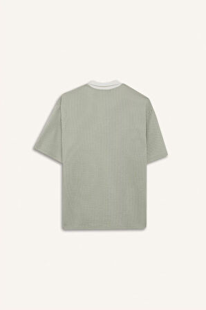 Boxy Fit Polo Yaka Slogan Baskılı Kısa Kollu Polo Tişört