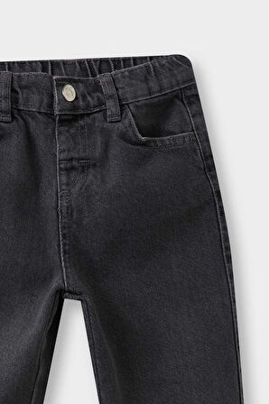 Erkek Bebek Beli Lastikli Jean Pantolon 