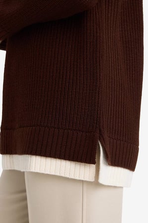 DeFacto Regular Fit Bisiklet Yaka Triko Kazak Tunik G7237AX25CWBN468
