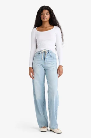 Slim Fit Dar Kesim Yuvarlak Yaka Basic Düz Fitilli Kaşkorse Uzun Kollu Tişört