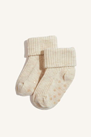 Erkek Bebek Kaydırmaz Taban 5'li Pamuklu Uzun Çorap