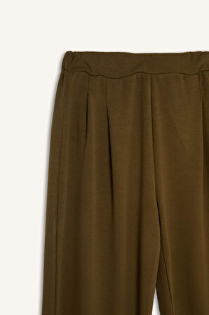 Barrel Fit Düz Paça Pantolon