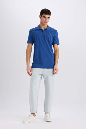 DeFacto %100 Pamuk Slim Fit Dar Kesim Polo Yaka Kısa Kollu Tişört D7665AX25SPBE815