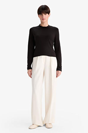 Bisiklet Yaka Uzun Kollu Üst-Fall in Love