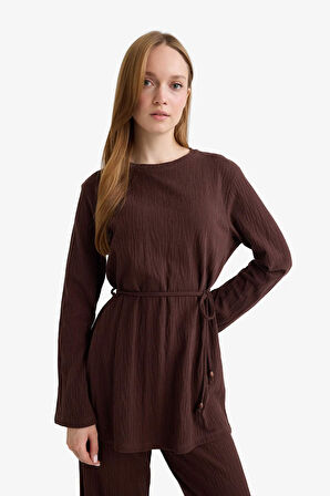 Regular Fit Bisiklet Yaka Uzun Kollu Tunik
