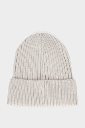 Erkek Etiket Baskılı İçi Polarlı Bere