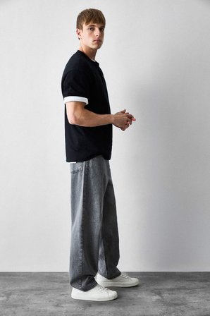 DeFacto Baggy Fıt Jean Yıkamalı Pantolon B3925AX26SPNM55