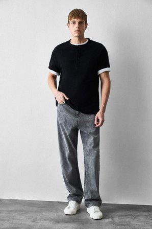 DeFacto Baggy Fıt Jean Yıkamalı Pantolon B3925AX26SPNM55