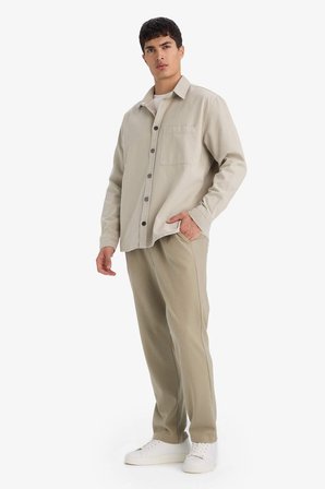 DeFacto Esnek Basic Beli Bağcıklı Cepli Düz Paça Jogger Pantolon C6022AX26SPKH404