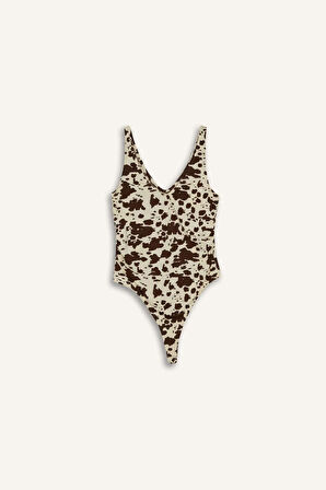 Desenli Askılı Çıtçıtlı Body