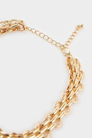 Kadın Kalın Zincir Gold Kolye