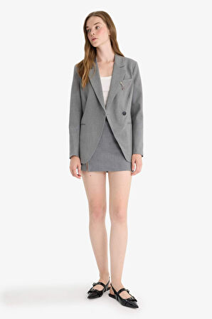 Fitted Tafta Blazer Ceket