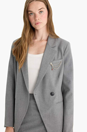 Fitted Tafta Blazer Ceket