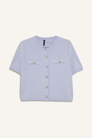 Regular Fit Bisiklet Yaka Triko Hırka