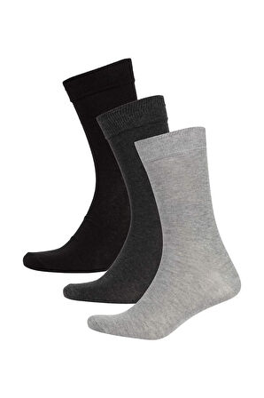 Erkek Pamuklu 3'lü Uzun Çorap