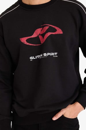 DeFacto Pamuklu Boxy Fit Baskılı Sweatshirt F8660AX26SPBK81