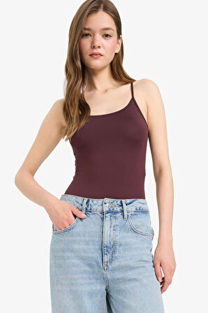 Basic Düz Askılı Çıtçıtlı Body