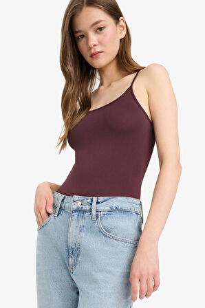 Basic Düz Askılı Çıtçıtlı Body