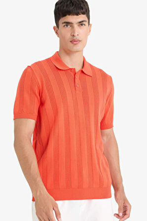 %100 Pamuk Polo Yaka Kısa Kollu Triko Tişört