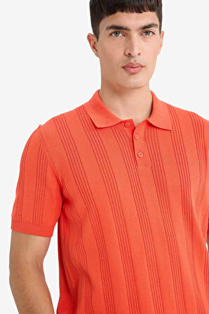 %100 Pamuk Polo Yaka Kısa Kollu Triko Tişört