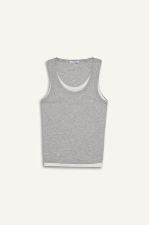 Regular Fit V Yaka Fitilli Kaşkorse Atlet