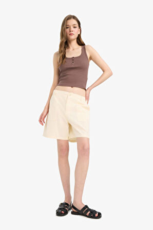 DeFacto Coool Fitted Düğmeli Yaka Fitilli Kaşkorse Atlet F0001AX25SMBN334