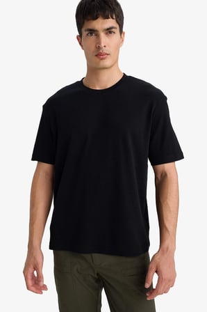 Defacto E7961AXBK81 Siyah REGULAR FIT %100 Pamuk Basic Tişört