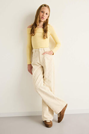 Kız Çocuk Baggy Fit Twill Pantolon
