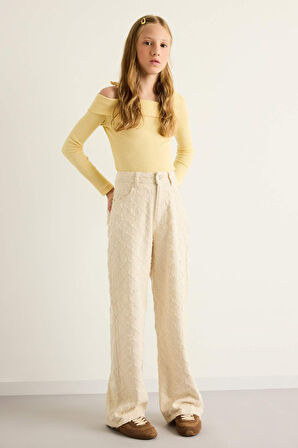 Kız Çocuk Baggy Fit Twill Pantolon