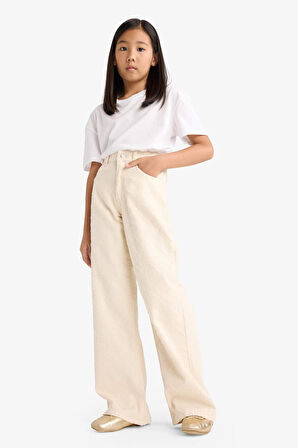 Kız Çocuk Baggy Fit Twill Pantolon