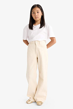 Kız Çocuk Baggy Fit Twill Pantolon