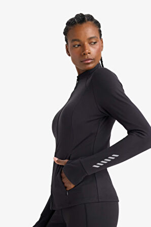 DeFactoFit Slim Fit Dar Kesim Dik Yaka Hırka