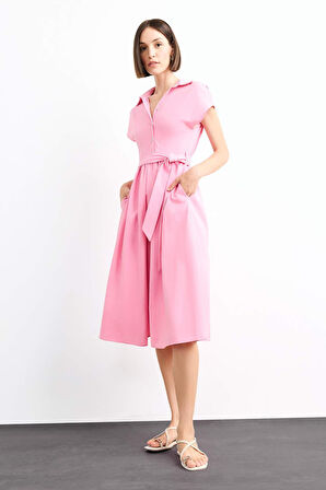 Terry Cotton Kısa Kollu Uzun Boy Elbise