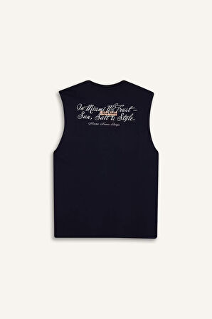 Boxy Fit Baskılı Bisiklet Yaka Atlet